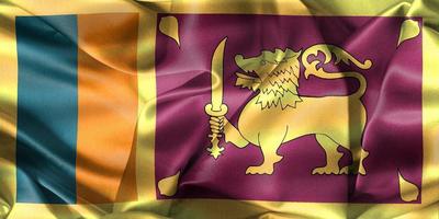 3D-illustratie van een vlag van Sri Lanka - realistische wapperende stoffen vlag foto