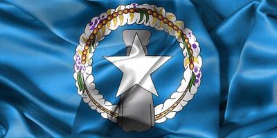 3D-illustratie van een vlag van mariana-eilanden - realistische wapperende stoffen vlag foto