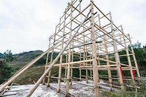 bouw een nieuw huis in dazhai dorp foto