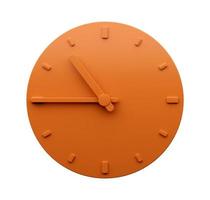 minimaal oranje klok 10 45 O klok kwartaal naar elf abstract minimalistische muur klok 3d illustratie foto