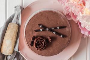 chocolade fondant cake foto