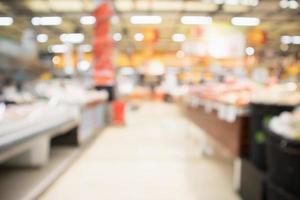 abstracte supermarkt supermarkt wazig intreepupil achtergrond met bokeh licht foto