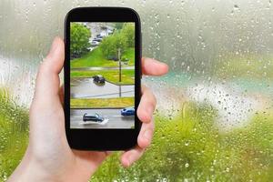 toerist foto's van douche in stad foto