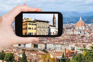 toerist foto's huizen in Florence stad foto