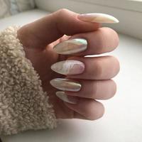 helder veelkleurig ontwerp van manicure.veelkleurig manicure dichtbij omhoog foto