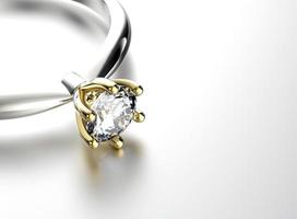 verlovingsring met diamant of moissanite. sieraden achtergrond foto