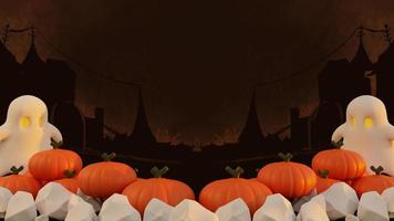 gelukkig halloween 3d achtergrond met pompoen foto