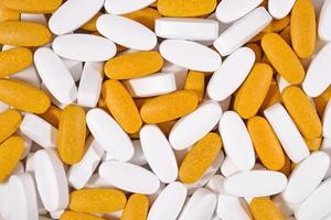 witte en gele pillenachtergrond