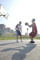 streetball spel Bij vroeg ochtend- foto