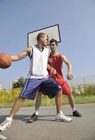 streetball spel Bij vroeg ochtend- foto