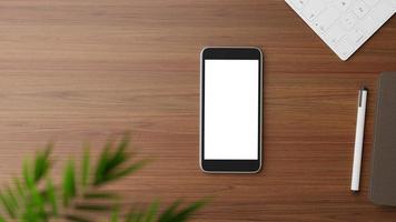 plat leggen van een smartphone-mockup foto