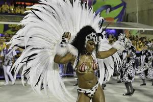 rio, Brazilië - februari 12, 2018 - samba school- optocht in sambodroom. grande Rio foto