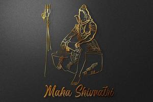 maha shivratri illustratie van heer shiva voor shivratri festival foto