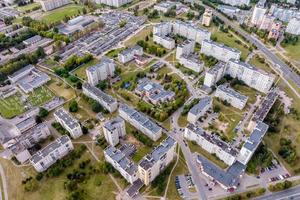 antenne panoramisch visie van de woon- Oppervlakte van hoogbouw gebouwen foto