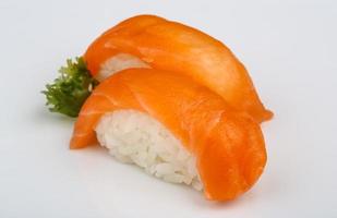 sushi Zalm Aan hout foto
