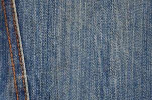 gedetailleerd structuur van donker denim kleding foto