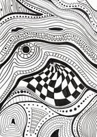 abstract zwart en wit patroon getrokken door inkt foto
