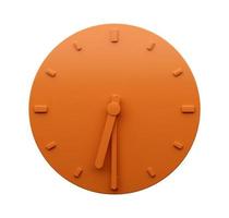 minimaal oranje klok 6 30 voor de helft Verleden zes uur abstract minimalistische muur klok 18 30 3d illustratie foto
