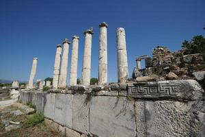 tempel van aphrodite in afrodisis oude stad in aydin, turkiye foto