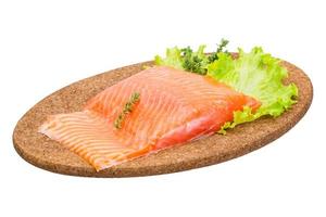 Zalm filet Aan wit foto