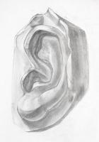 academisch tekening - hand getekend mannetje oor vorm