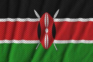 Kenia vlag gedrukt Aan een polyester nylon- sportkleding maas kleding stof w foto