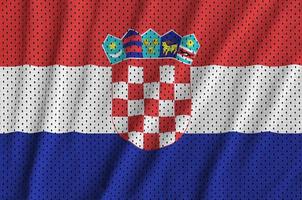 Kroatië vlag gedrukt Aan een polyester nylon- sportkleding maas kleding stof foto