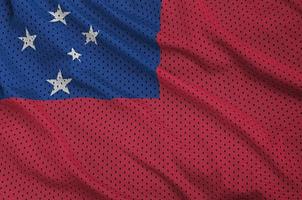 Samoa vlag gedrukt Aan een polyester nylon- sportkleding maas kleding stof w foto