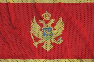 Montenegro vlag gedrukt Aan een polyester nylon- sportkleding maas fantastisch foto