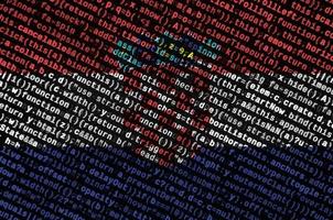 Kroatië vlag is afgebeeld Aan de scherm met de programma code. de concept van modern technologie en plaats ontwikkeling foto