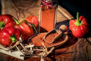 gerookt rood Hongarije paprika zoet of pittig foto