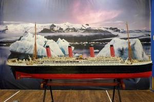 batu, oosten- Java, Indonesië - augustus 10, 2022, miniatuur van kelud schip in angkut museum foto