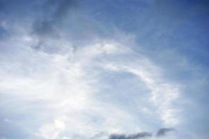 de leegte en vrijheid van de blauw lucht en wolken met kopiëren ruimte voor banier of behang achtergrond foto