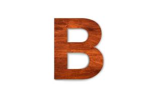 modern houten alfabet brief b geïsoleerd Aan wit achtergrond met knipsel pad voor ontwerp foto