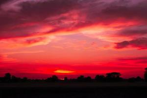 mooi zonsondergang in de natuur roze lucht achtergrond foto