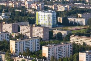 antenne panoramisch visie van de woon- Oppervlakte van hoogbouw gebouwen foto