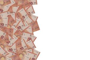 patroon een deel van 10 euro bankbiljet detailopname met klein rood details foto