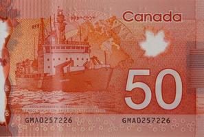 Canadees kust bewaker schip amundsen Onderzoek ijsbreker Aan Canada 50 dollars 2012 polymeer bankbiljet fragment foto