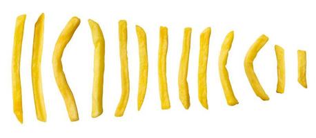 Franse frietjes geïsoleerd op een witte achtergrond foto
