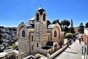 een visie van de kerk van st peter Bij galicantu in Jeruzalem foto