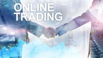 online handel, forex, investeringen en financiële markt concept. foto