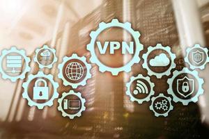 beveiligde vpn-verbinding. virtueel particulier netwerk of internetbeveiligingsconcept foto