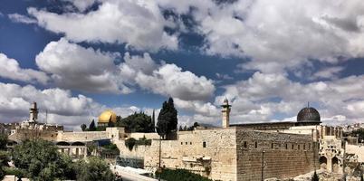 een panoramisch uitzicht over Jeruzalem foto