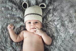mooi Kaukasisch zuigeling baby meisje foto