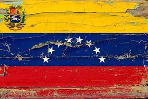 3d vlag van Venezuela Aan hout foto