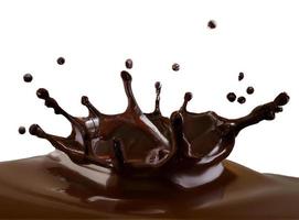 chocola, cacao en koffie spatten. foto