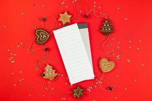 Kerstmis checklist ontwerper mockup met schitteren foto