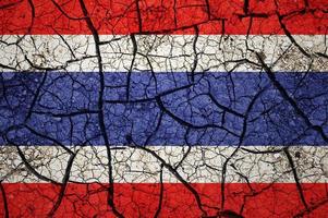 droog bodem patroon Aan de vlag van Thailand. land met droogte concept. water probleem. droog gebarsten aarde land. foto