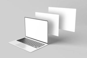macbook pro scherm met website presentatie mockup foto