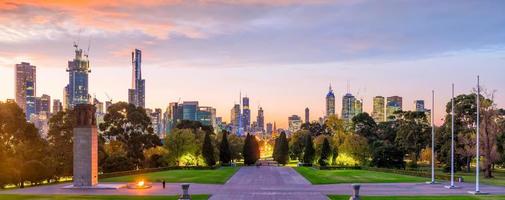 skyline van de stad Melbourne foto